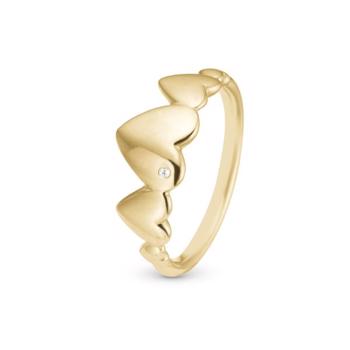 Christina Collect 925 Sterlingsilber Hearts For Ever Beautiful vergoldeter Ring mit Herzen und echtem Topas, Modell 2.18.B
